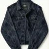 Alcen Noir Acid-Wash Loose-Fit Denim Jacket